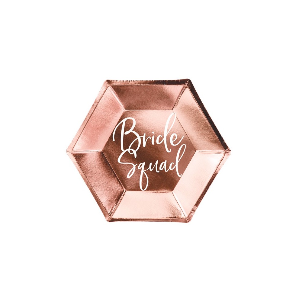 6 Assiettes de la mariée - or rose - 23 cm