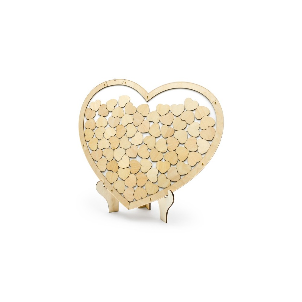 Livre d'or en bois - coeur