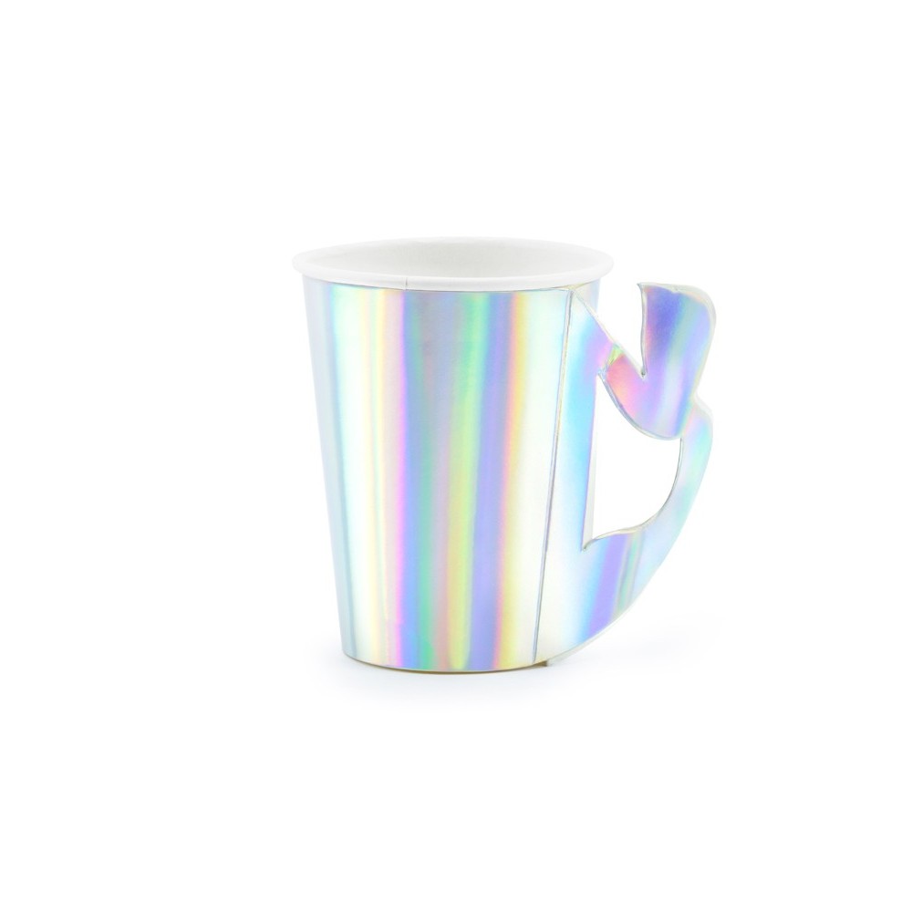 6 Gobelets en papier Sirène irisé