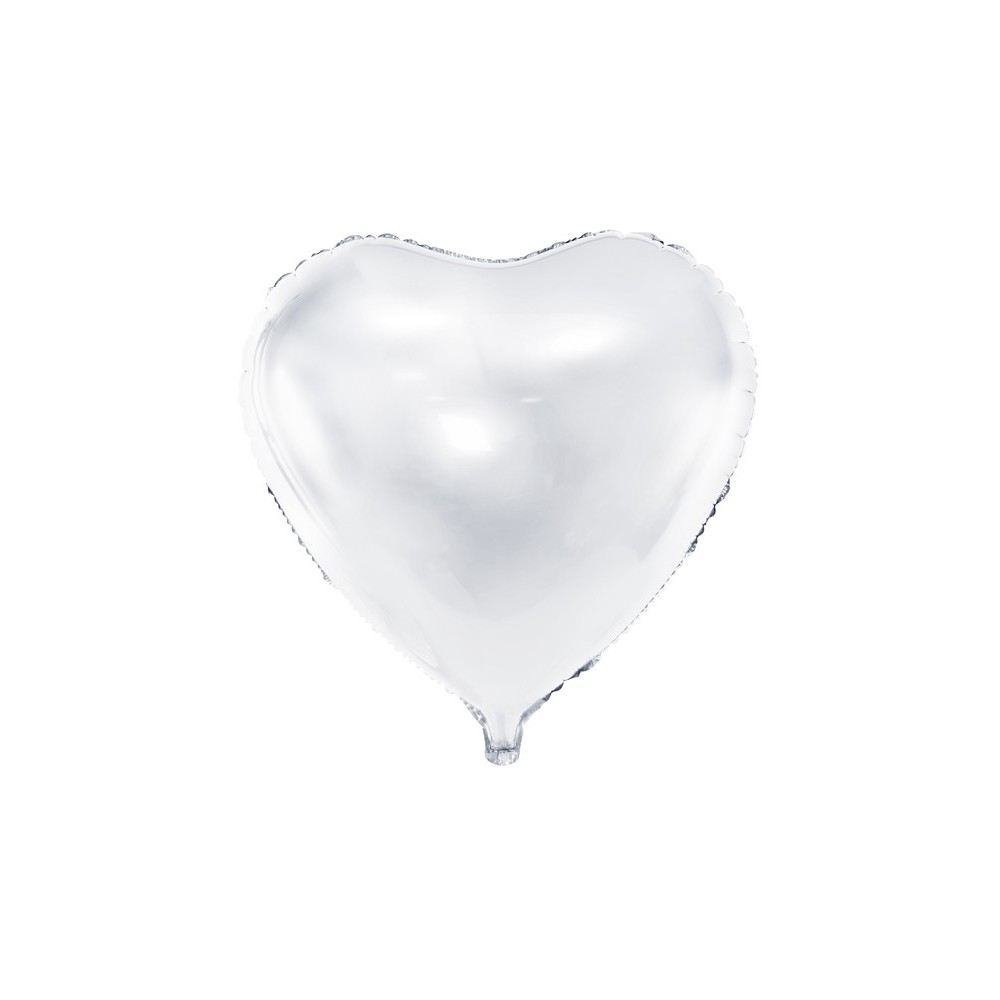 Ballon en mylar Coeur - 61cm - blanc