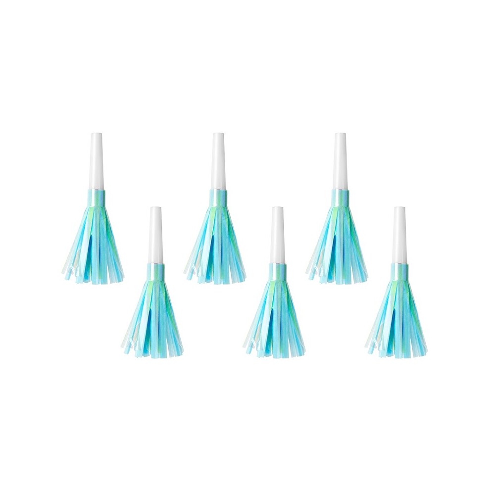 6 Trompettes de fête - bleu