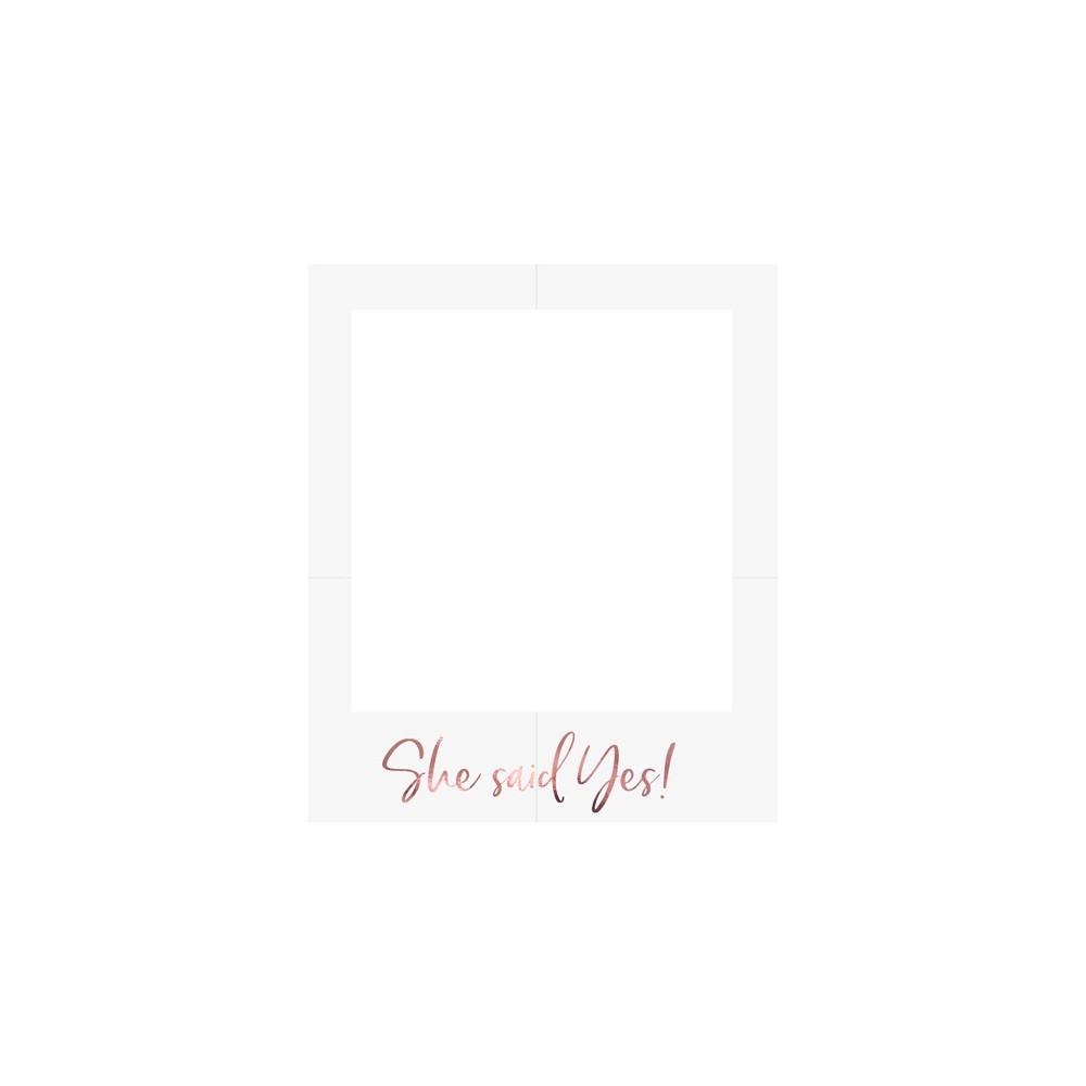 Cadre photo Slefie Elle a dit oui - or rose