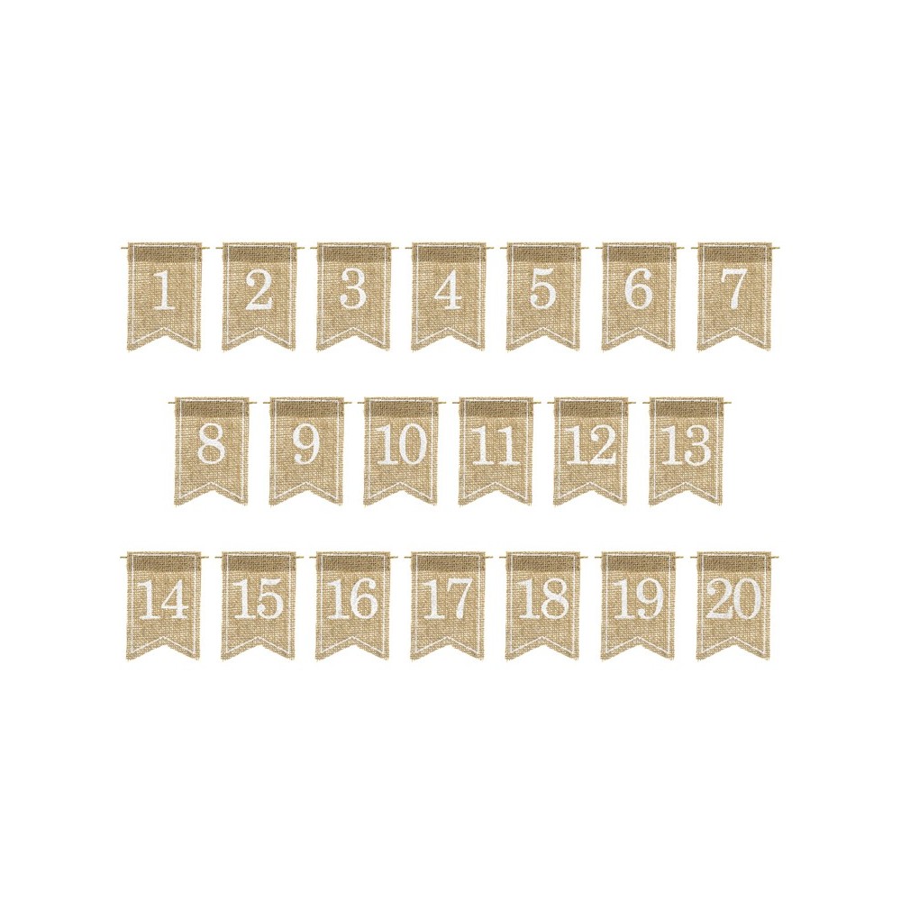 20 Numéros de table en jute