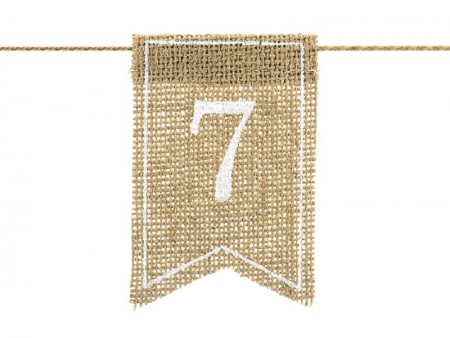 20 Numéros de table en jute