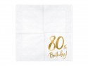 20 Serviettes de table 80e anniversaire - blanc