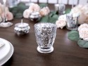4 Bougeoir - en verre argent - 8cm
