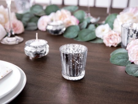 4 Bougeoir - argent - 6cm