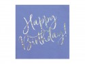 20 Serviettes de table Happy Birthday - bleu marine