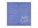 20 Serviettes de table Happy Birthday - bleu marine