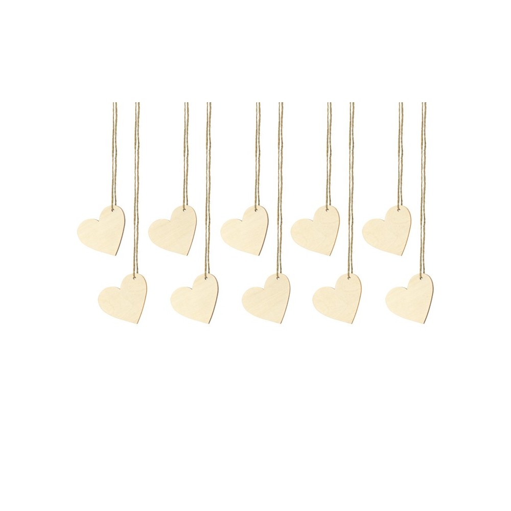 10 Marque -place de table en bois Hearts