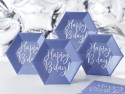 6 Assiettes Happy B'day !- bleu marine - 20cm