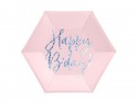 6 Assiettes Happy B'day !- rose poudré brillant - 20cm