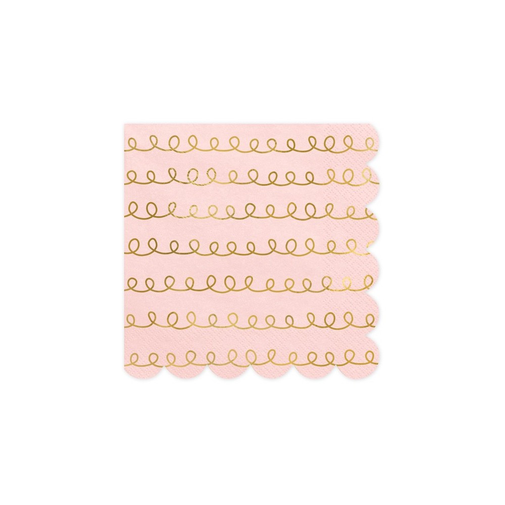 20 Serviettes de table à motifs - rose poudré clair