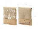 Chemin de table en jute Merry Christmas - blanc