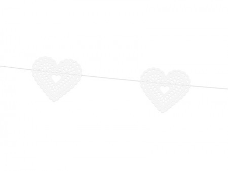 Guirlande coeur - blanche