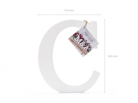 Lettre C en bois - blanche