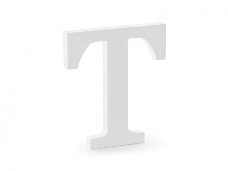 Lettre T en bois - blanche