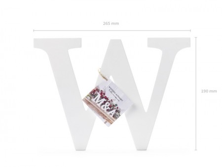 Lettre W en bois - blanche