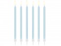 12 Bougies lisses - bleu clair - 14cm