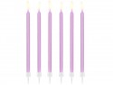 12 Bougies lisses - lilas clair - 14cm