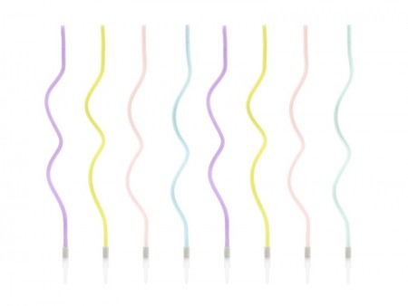 8 Bougies torsadées - mix -...