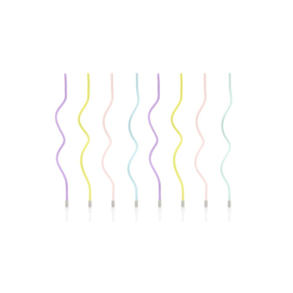 8 Bougies torsadées - mix - 14cm