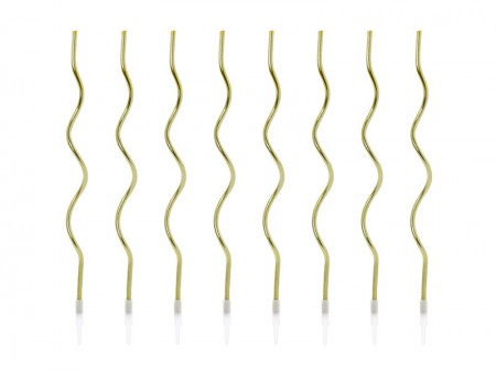8 Bougies torsadées - or -...