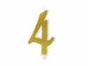 Bougie Chiffre 4- or