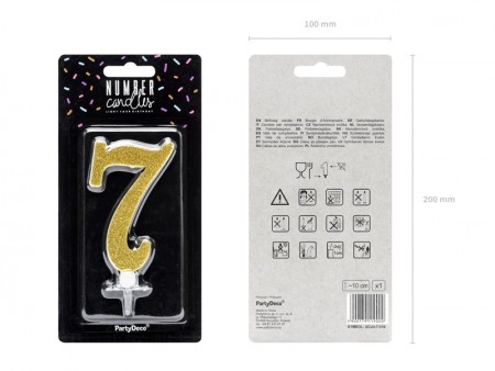 Bougie Chiffre 7- or