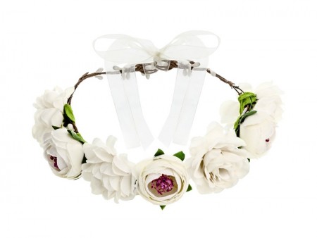 couronne de fleurs - blanc