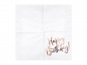 20 Serviettes de table Happy Birthday - blanches