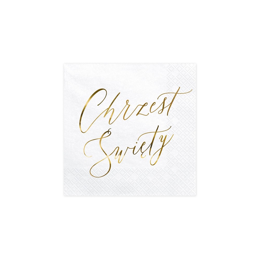 20 Serviettes de table de baptême - blanches