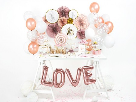 Ballon en mylar Love - or rose