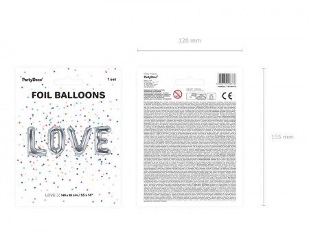 Ballon en mylar Love - argent