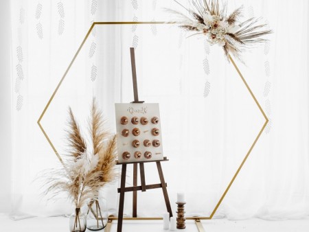 Support de fond hexagonal - or