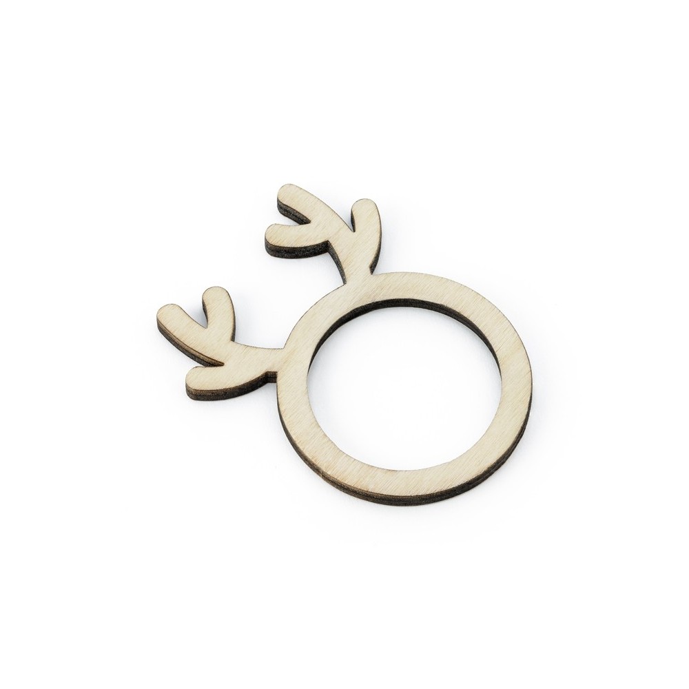 6 Rond de serviettes de table en bois Renne