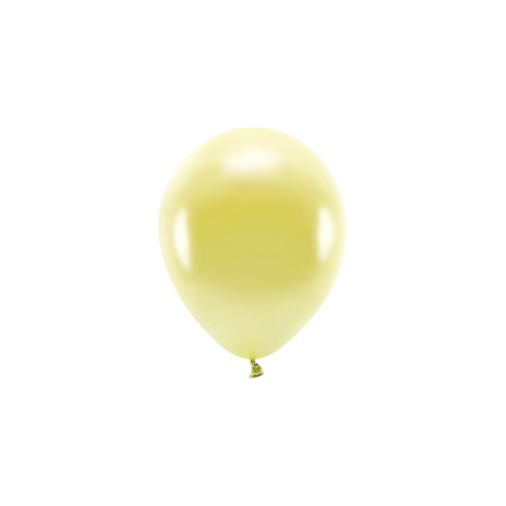 100 Ballons Eco 26 cm - métallisés - jaune vif