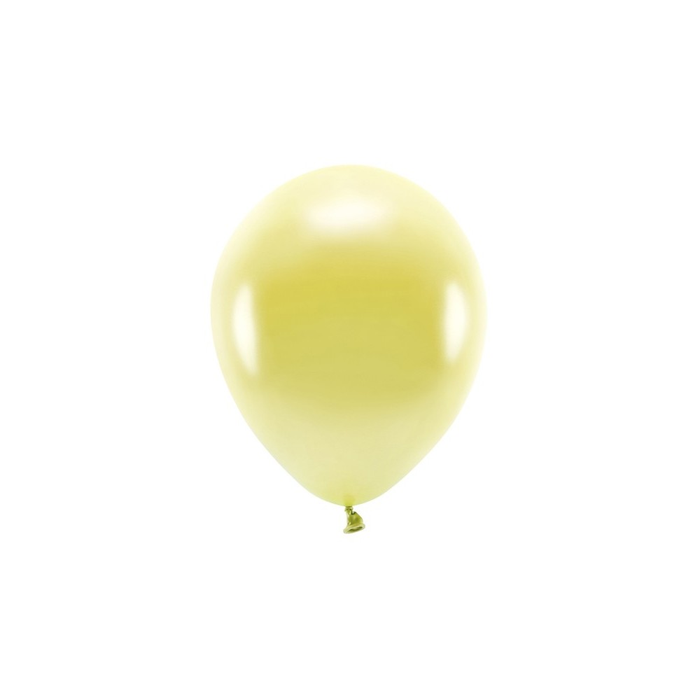 100 Ballons Eco 30 cm - métallisés - jaune vif
