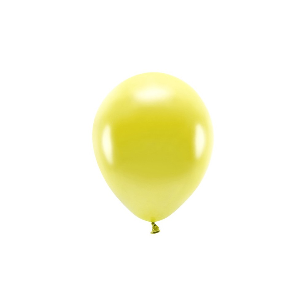 100 Ballons Eco 30 cm métallisés - jaune