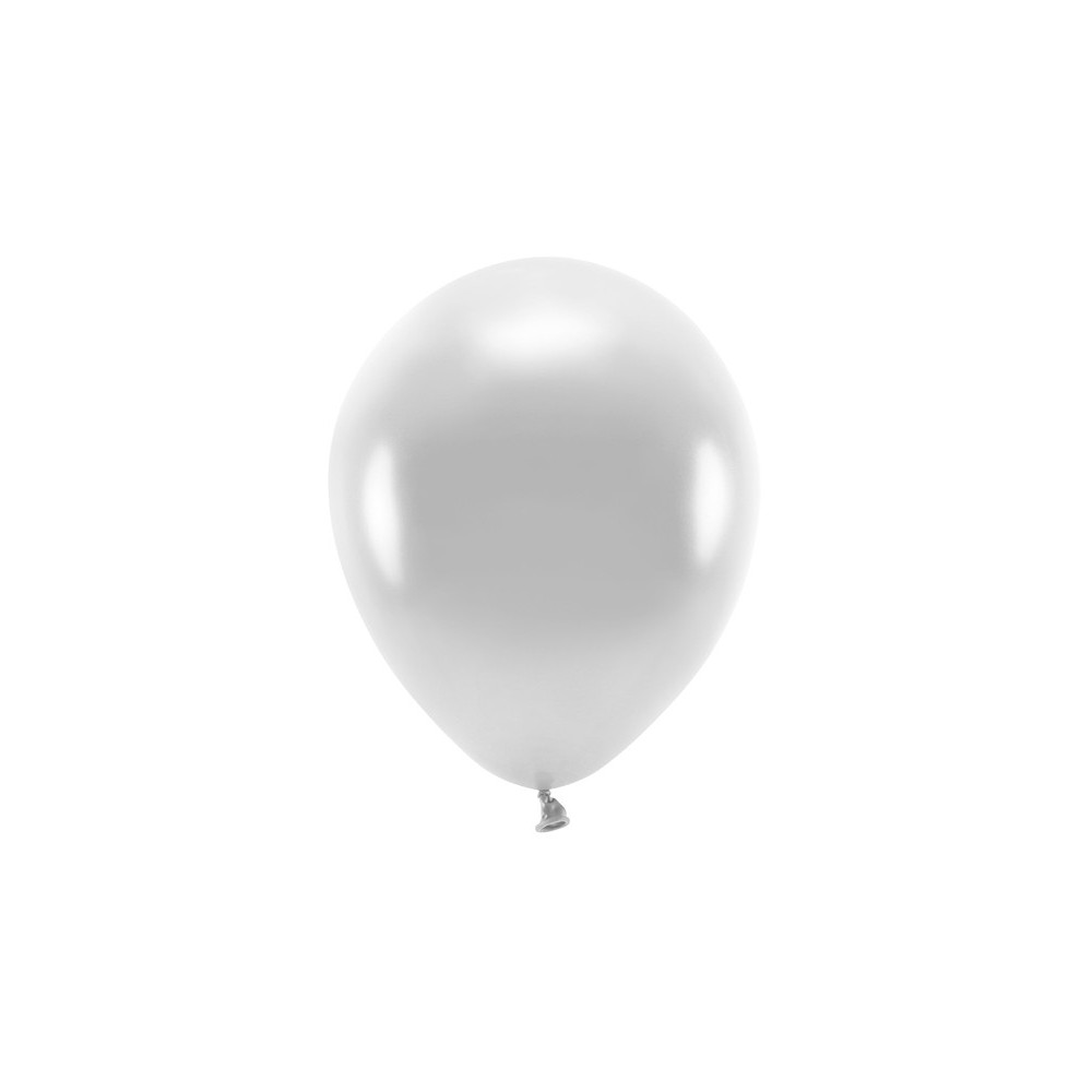 100 Ballons Eco 30 cm métallisés - argent