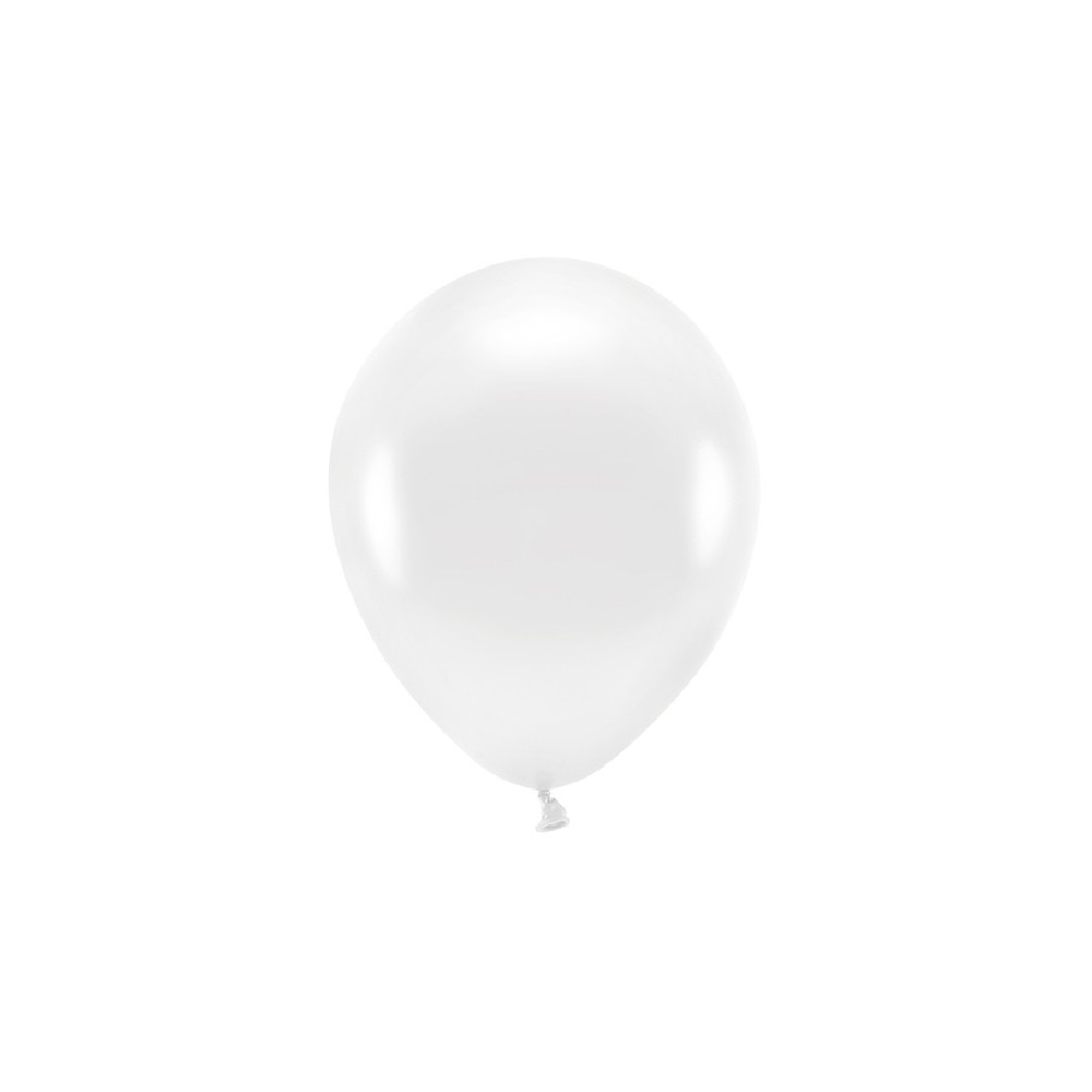 10 Ballons Eco 30 cm métallisés -blanc