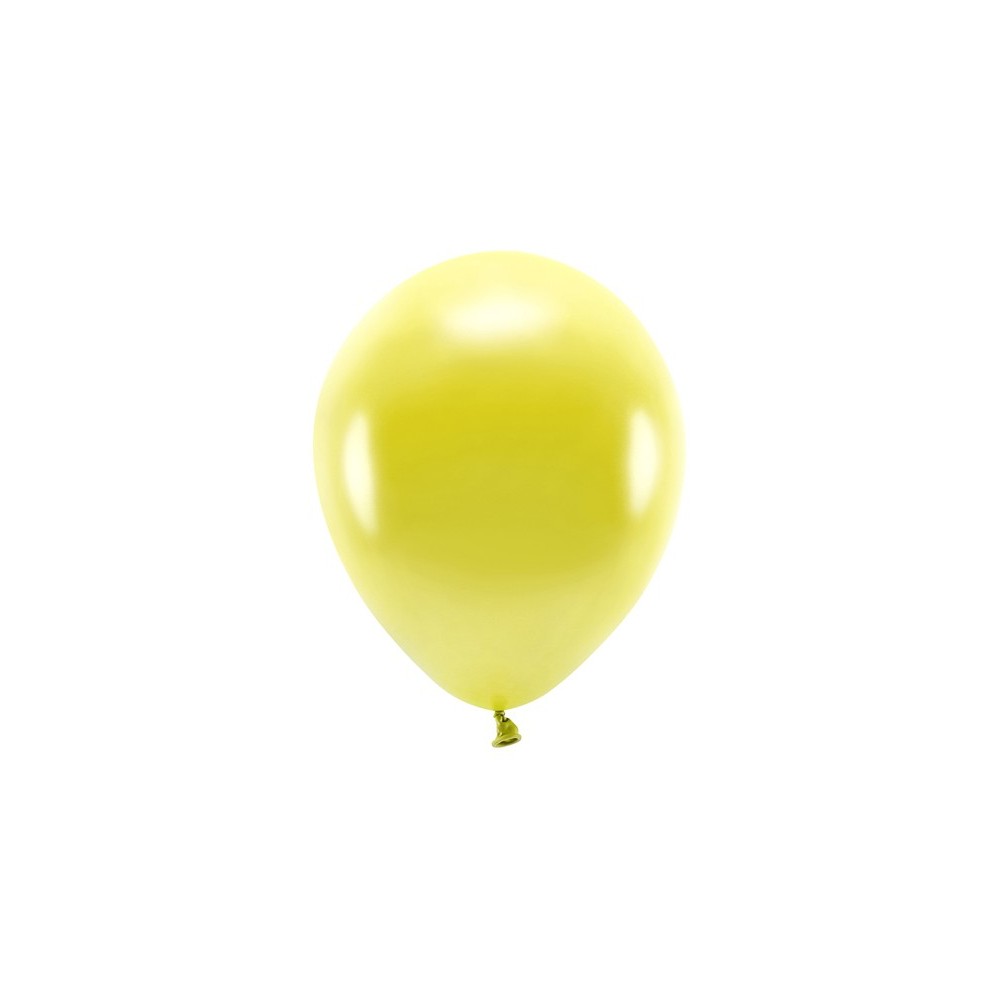 10 Ballons Eco 26 cm - métallisés - jaunes