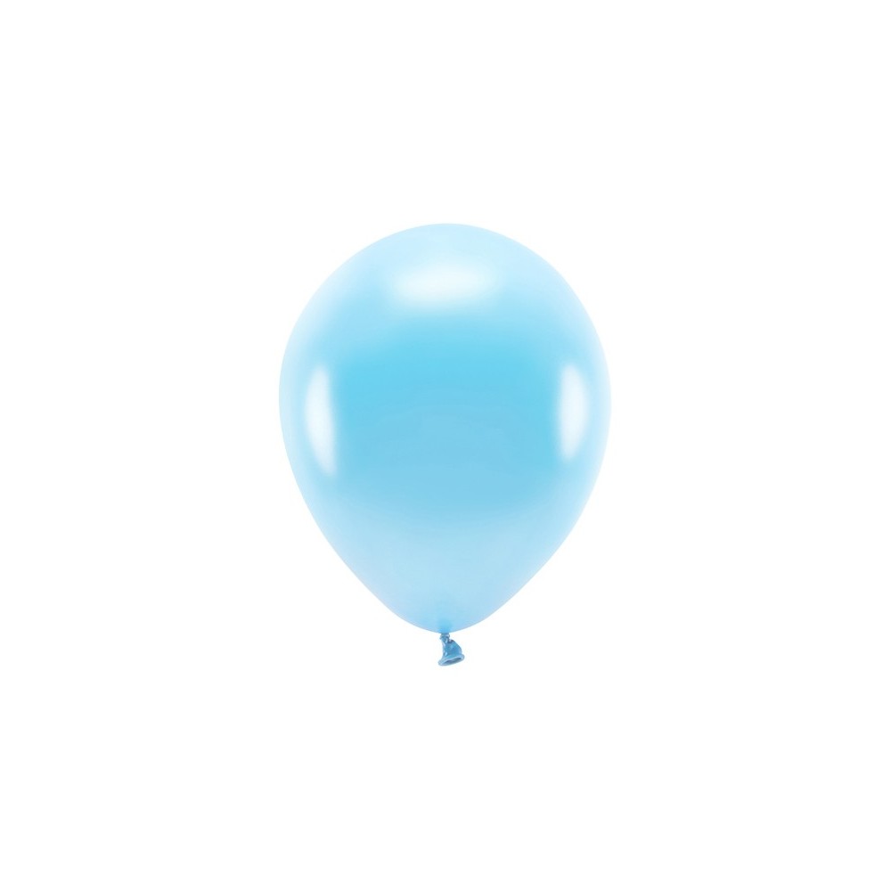 10 Ballons Eco 26 cm - métallisés - bleu clair