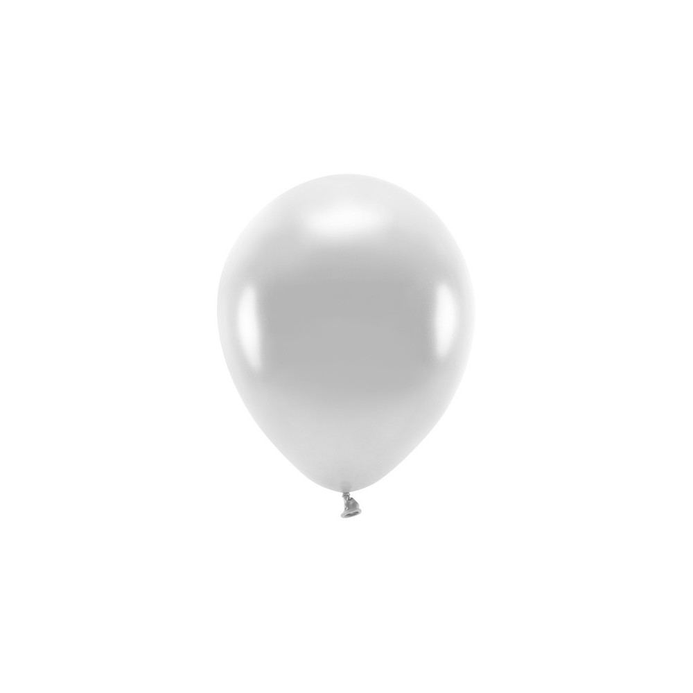 10 Ballons Eco 26 cm - métallisés - argent