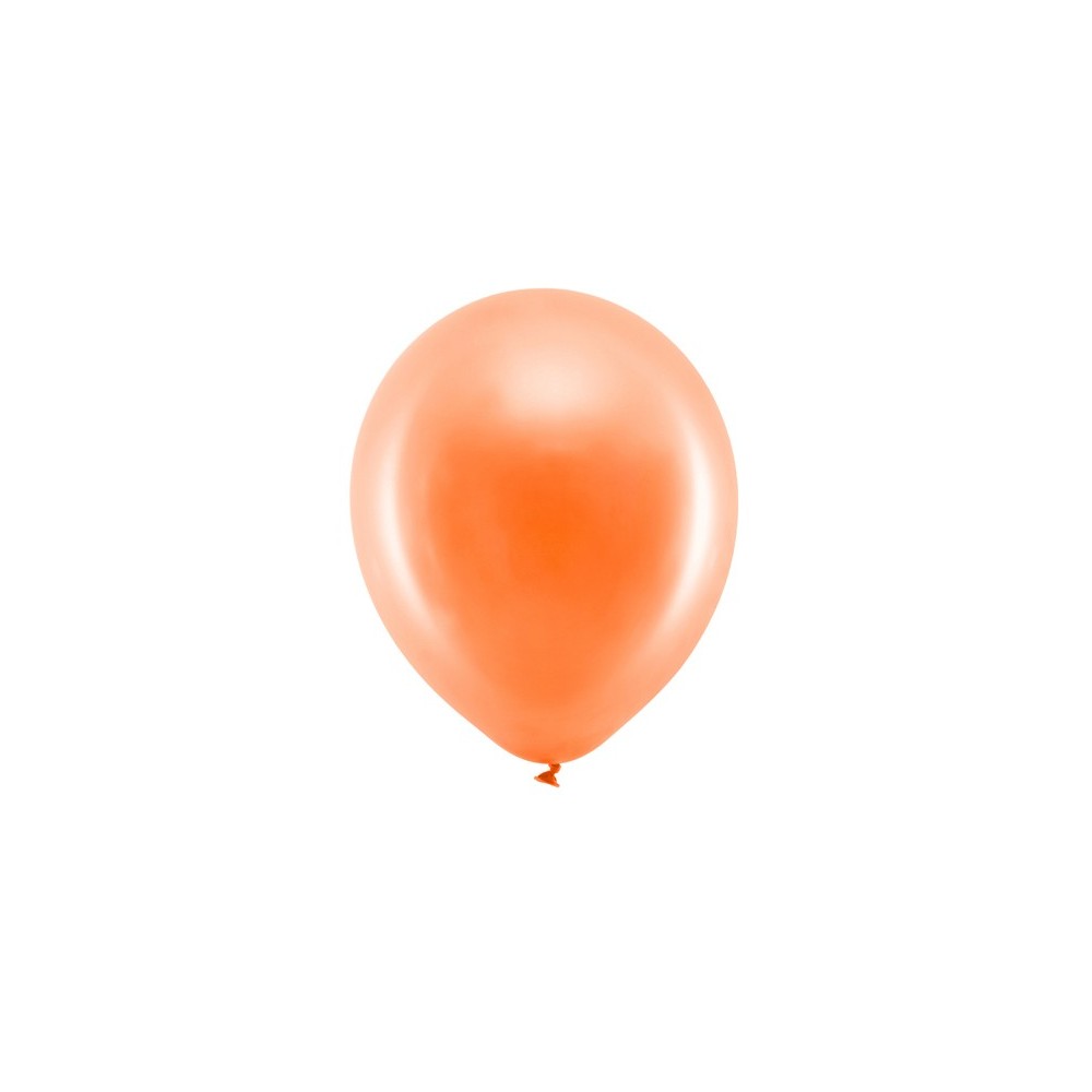 100 Ballons Rainbow 23 cm - métallisés - orange