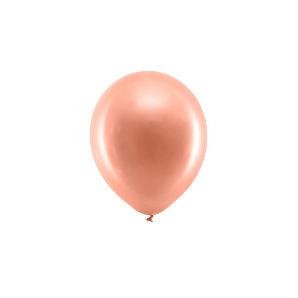 100 Ballons Rainbow 30 cm métallisés - or rose