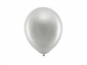 100 Ballons Rainbow 23 cm - métallisés - argent