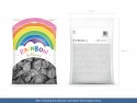 100 Ballons Rainbow 23 cm - métallisés - argent