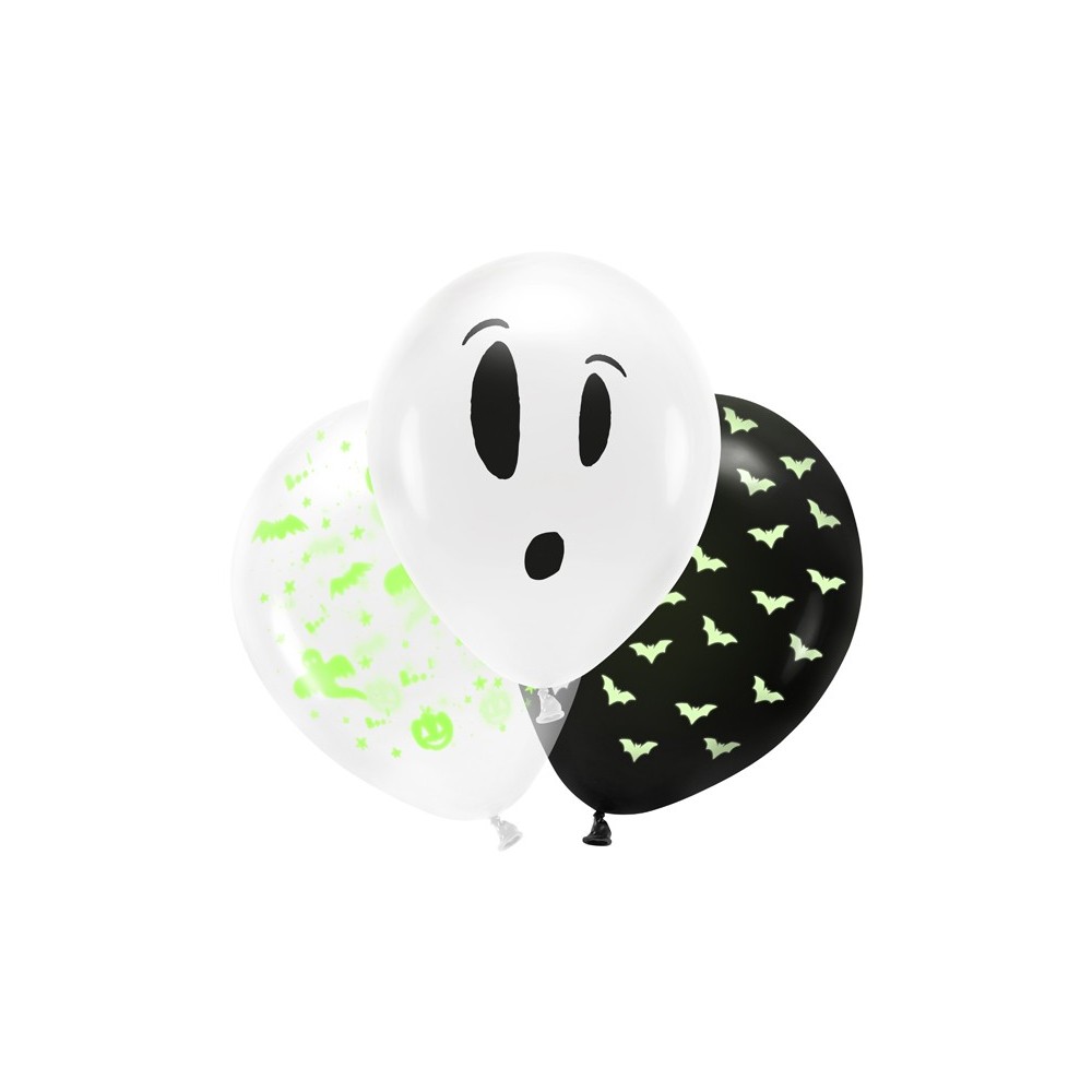3 Ballons phosphorescent 27cm mélange BOO !