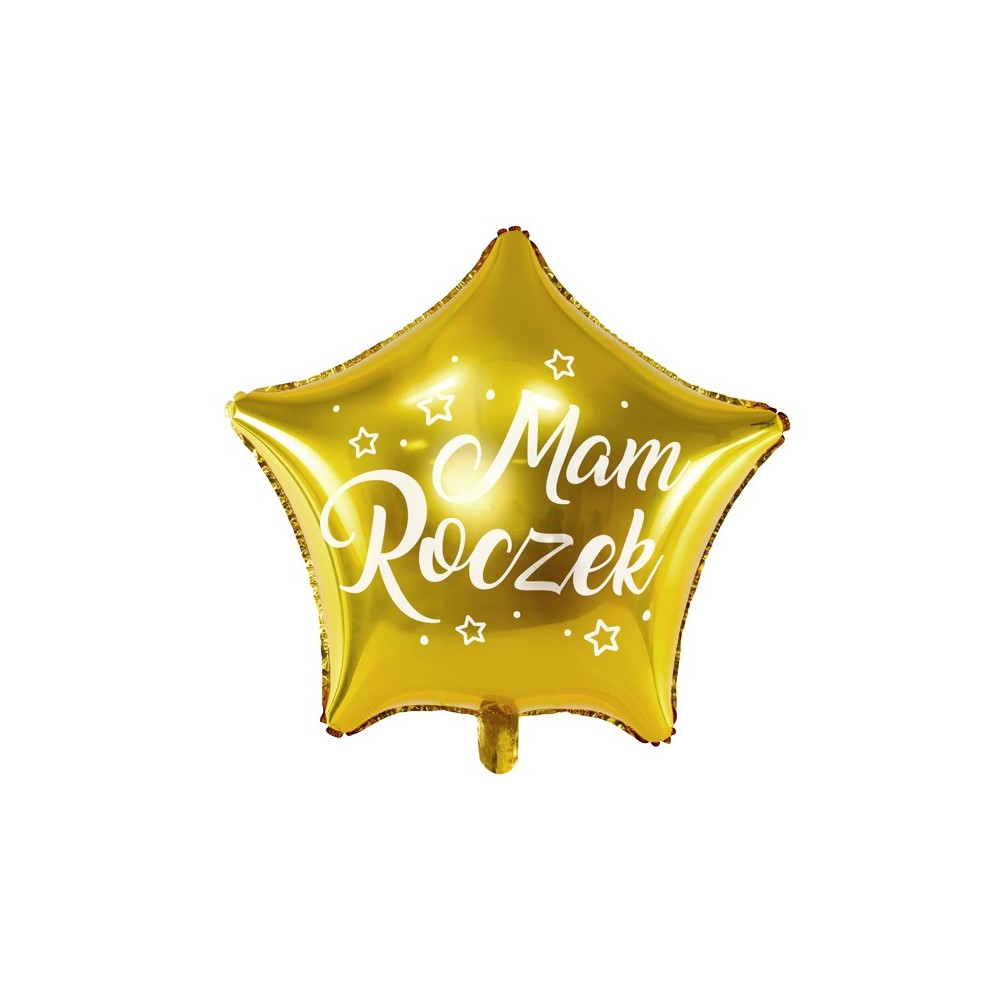 Ballon en mylar Etoile - J'ai un an - or